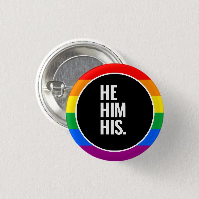 Rainbow Pride Flag Button (Front & Back)