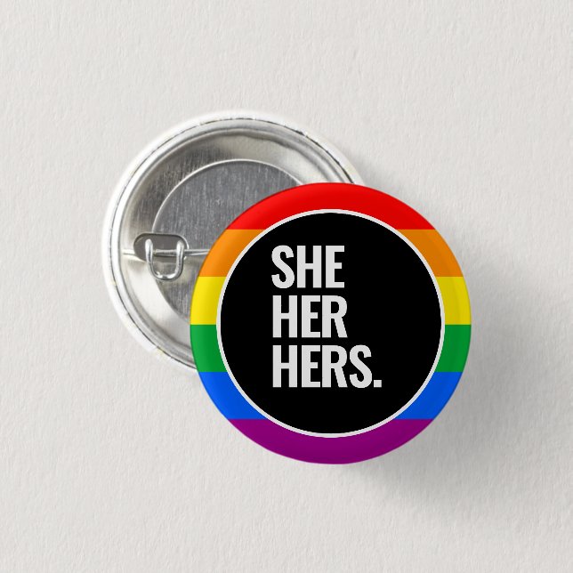 Rainbow Pride Flag Button (Front & Back)
