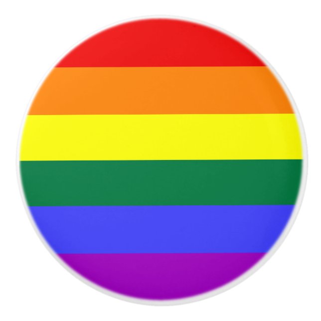 Rainbow Pride Flag Ceramic Knob (Front)