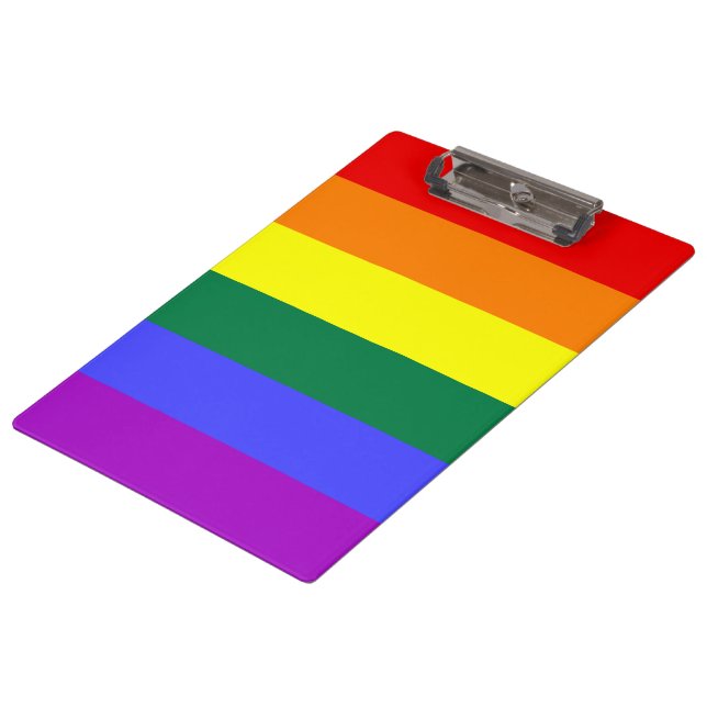 Rainbow Pride Flag Clipboard (Angled)