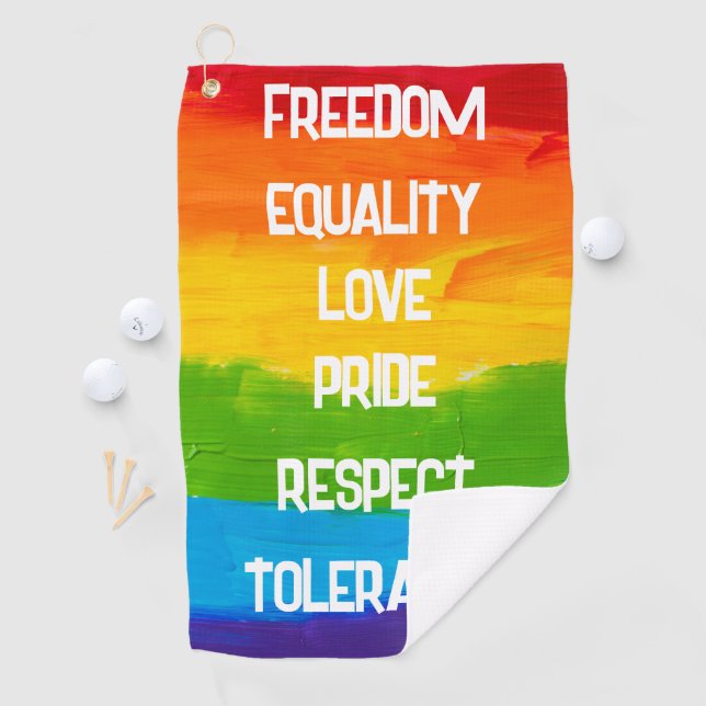 Rainbow Pride Flag Golf Towel • LGBTQ+ Gay Lesbian (InSitu)