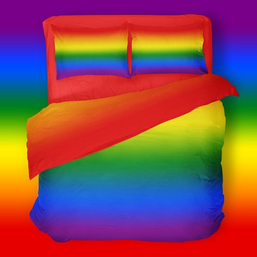 Rainbow Pride Flag Gradient Minimalist LGBTQ Duvet Cover