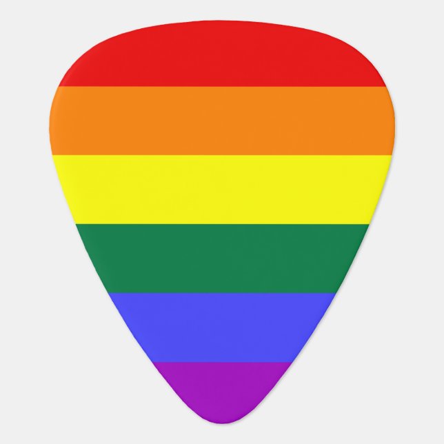 Rainbow Pride Flag Guitar Pick (Front)
