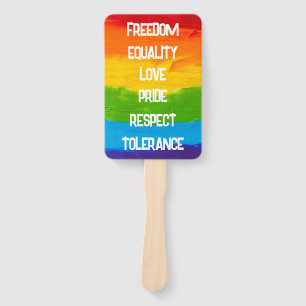 Rainbow Pride Flag Hand Fan LGBTQ+ Gay Lesbian