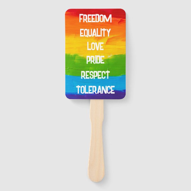 Rainbow Pride Flag Hand Fan | LGBTQ+ Gay Lesbian  (Front)