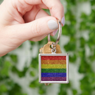 Rainbow pride flag keychain