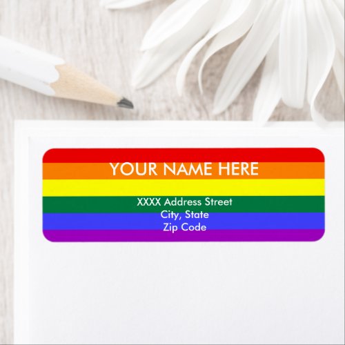 Rainbow Pride Flag Label