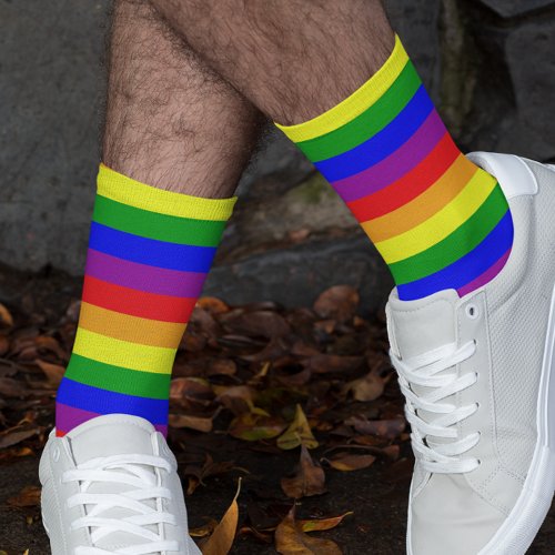 Rainbow Pride Flag LGBTQ All Over Socks