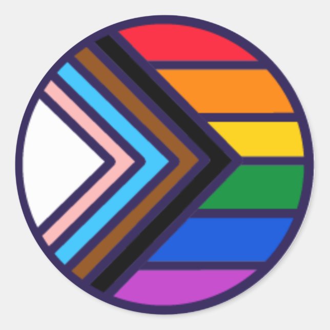 Rainbow Pride Flag LGBTQ+ Classic Round Sticker (Front)