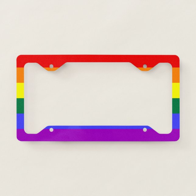 Rainbow Pride Flag License Plate Frame (Front)