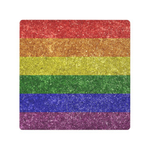 Rainbow pride flag metal print