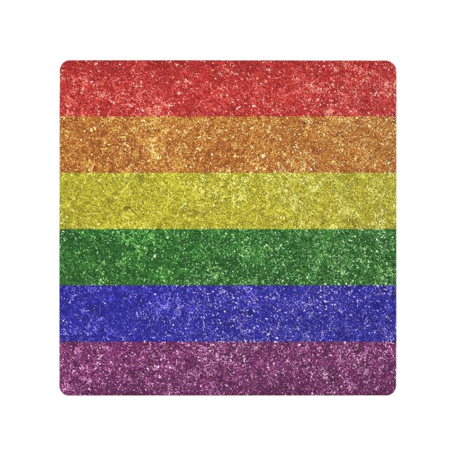Rainbow pride flag metal print (Front)