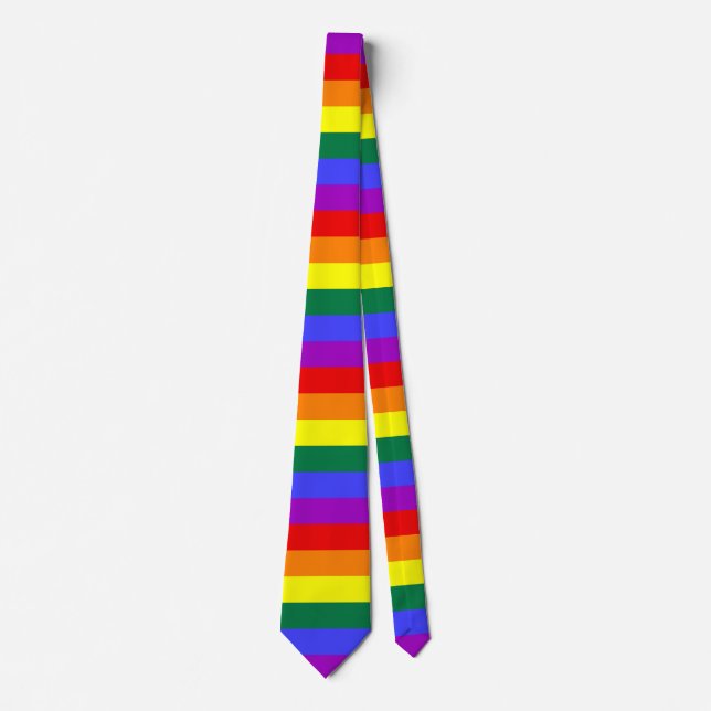 Rainbow Pride Flag Neck Tie (Front)
