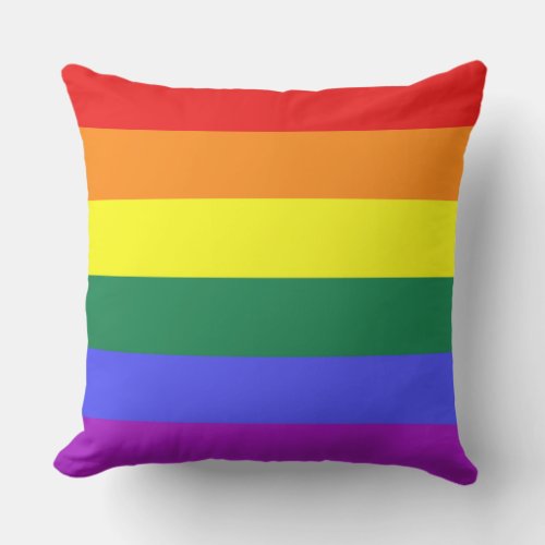 Rainbow Pride Flag Outdoor Pillow