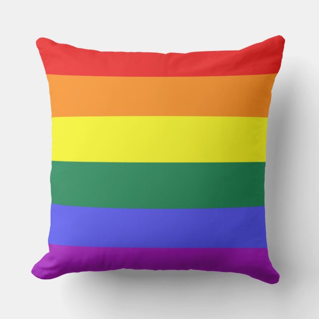 Rainbow Pride Flag Outdoor Pillow (Front)