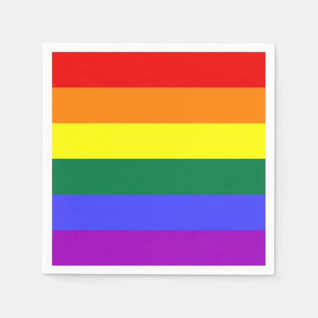 Rainbow Pride Flag Paper Napkins (Front)