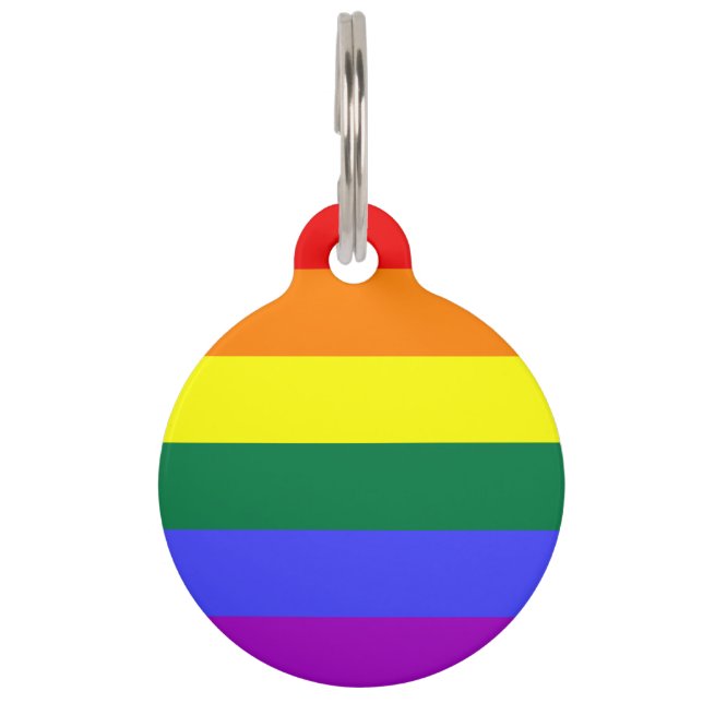 Rainbow Pride Flag Pet ID Tag (Front)