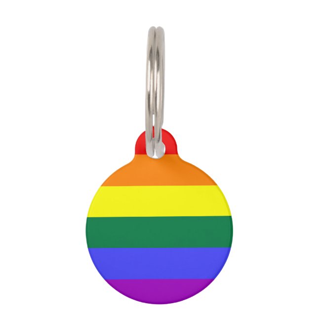 Rainbow Pride Flag Pet Tag (Back)