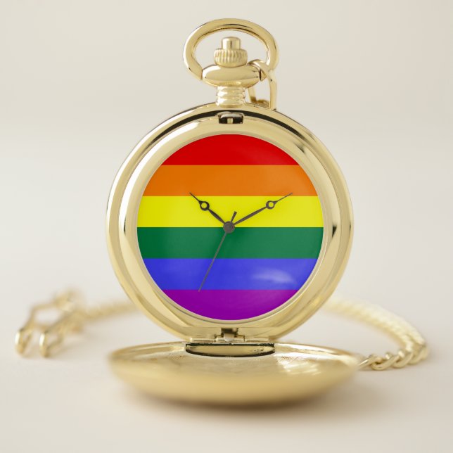 Rainbow Pride Flag Pocket Watch (Inside)
