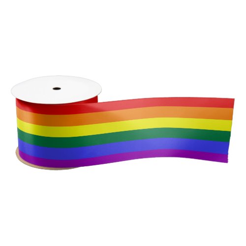 Rainbow Pride Flag Satin Ribbon