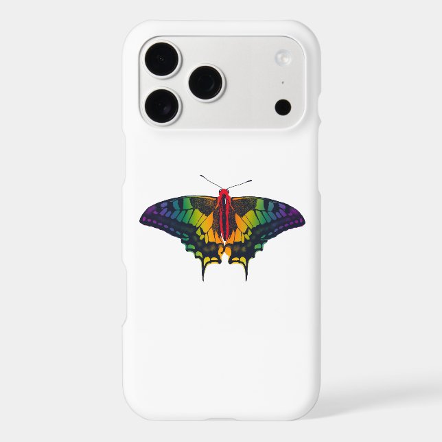 Rainbow Pride Flag Swallowtail Butterfly Iphone Case (Back)
