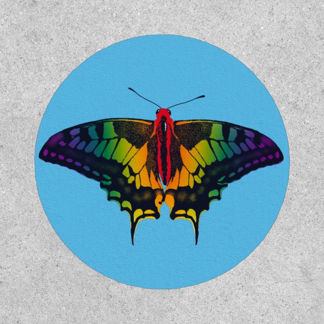 Rainbow Pride Flag Swallowtail Butterfly Patch (Front)