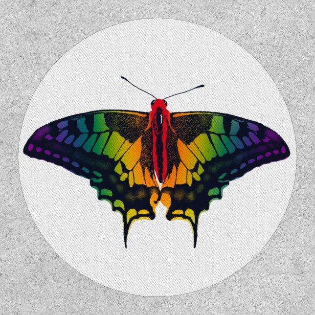 Rainbow Pride Flag Swallowtail Butterfly Patch (Front)