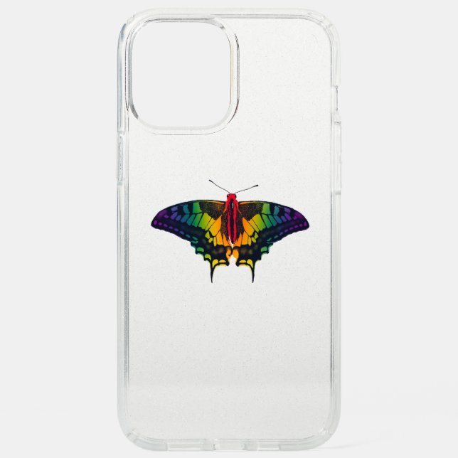 Rainbow Pride Flag Swallowtail Butterfly Speck iPhone 12 Pro Max Case (Front)