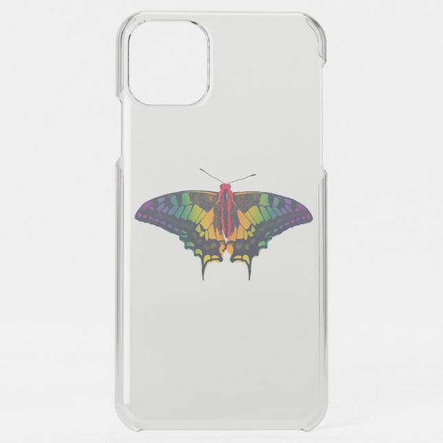 Rainbow Pride Flag Swallowtail Butterfly Uncommon iPhone Case (Back)