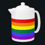 Rainbow Pride Flag Teapot<br><div class="desc">The six-colour version of the Gay Pride Flag is popular since 1979. The number of stripes was reduced to an even number to prevent middle colour from being hidden when hung vertically on lampposts. Indigo stripe was changed to royal blue stripe.</div>