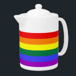 Rainbow Pride Flag Teapot<br><div class="desc">The six-colour version of the Gay Pride Flag is popular since 1979. The number of stripes was reduced to an even number to prevent middle colour from being hidden when hung vertically on lampposts. Indigo stripe was changed to royal blue stripe.</div>