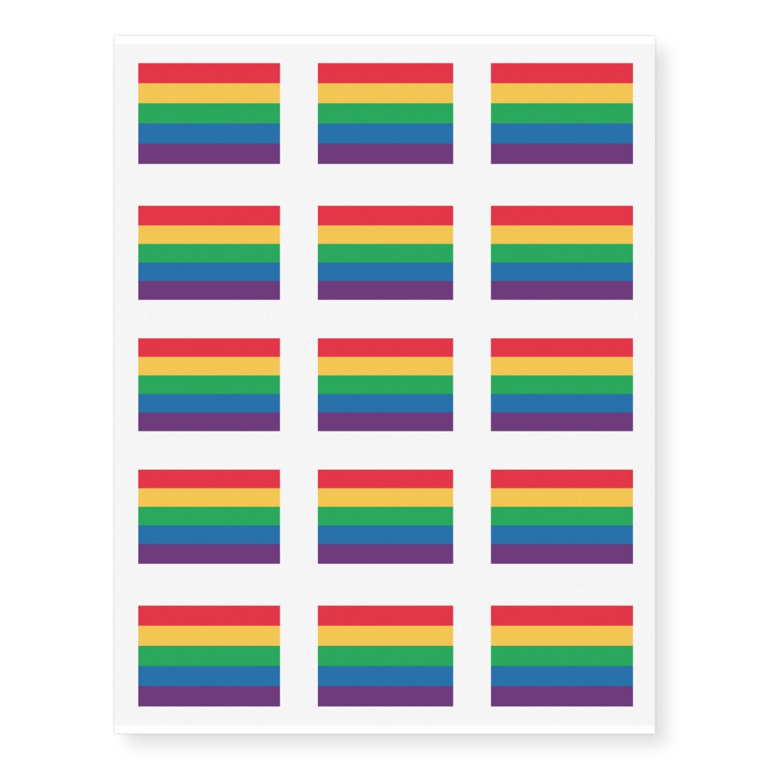 Rainbow Pride Flag Temporary Tattoos Zazzle 7812