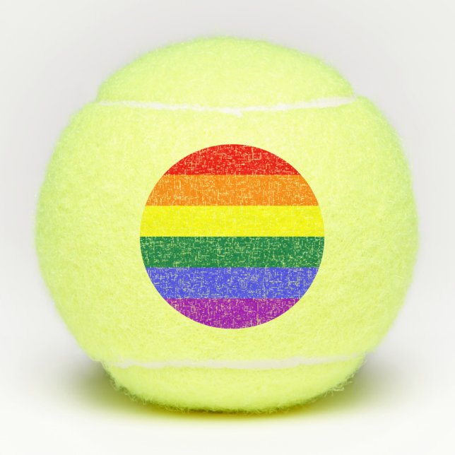 Rainbow Pride Flag Tennis Balls (Front)