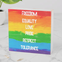 Rainbow Pride Flag Wooden Box Sign | LGBT Decor