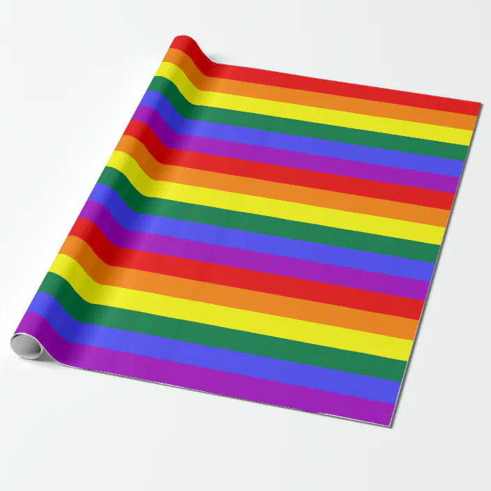 Flag Lesbian Gay Trans birthday party Rainbow LGBTQ PRIDE LGBT Wrapping Paper 