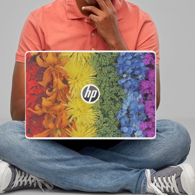 Rainbow Pride Floral Flag Colors HP Laptop Skin (Creator Uploaded)