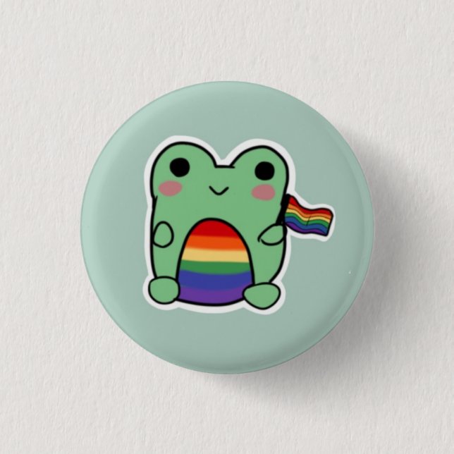 Rainbow Pride Froggie Button (Front)