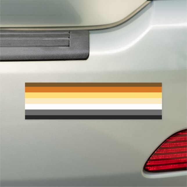 Rainbow Pride Gay Flag Bear Car Magnet (In Situ)