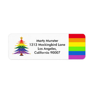 RAINBOW pride gay pride christmas tree Label
