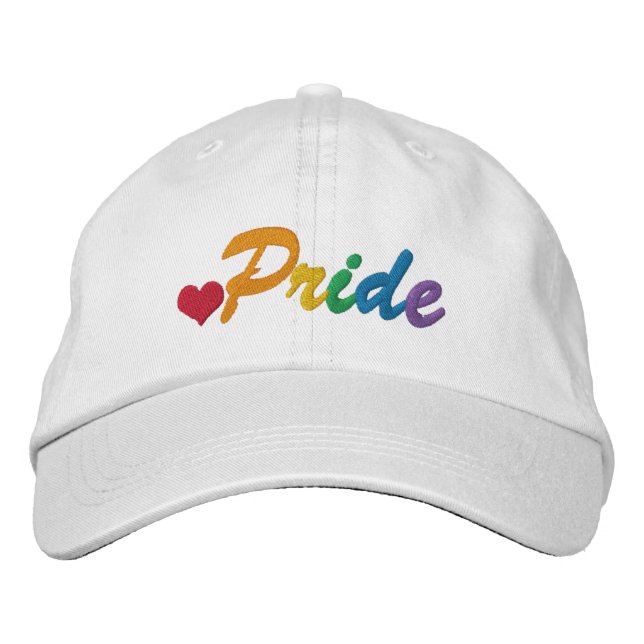 Rainbow Pride Gay Themed Embroidered Baseball Hat (Front)