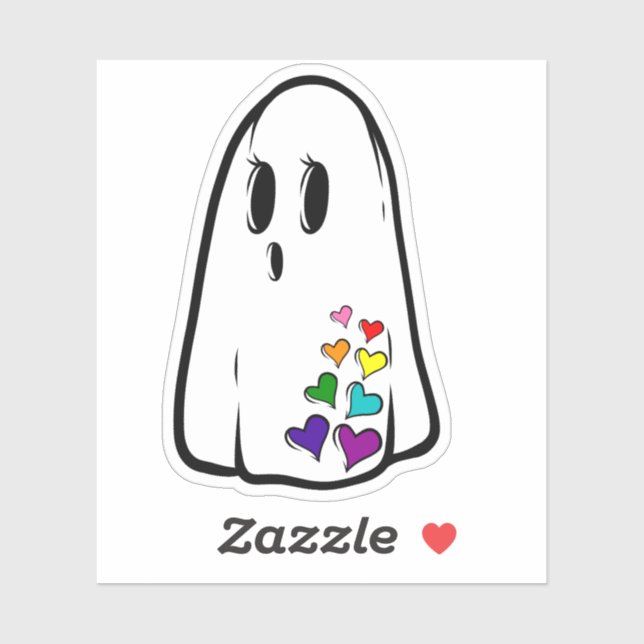 Rainbow Pride Ghost Sticker (Sheet)
