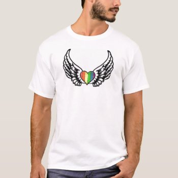 Rainbow Pride Glbt Heart With Wings T-shirt by RetroZone at Zazzle