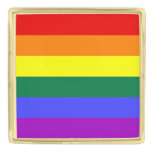 Rainbow Pride Gold Finish Lapel Pin at Zazzle