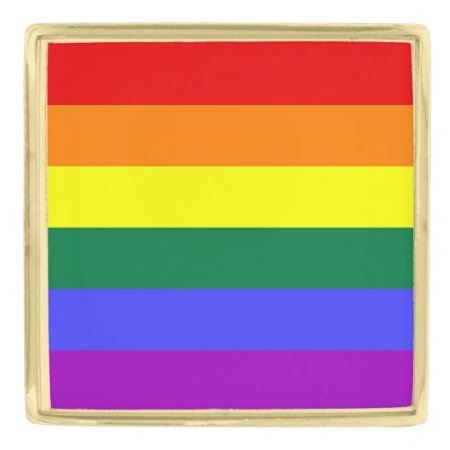 Rainbow Pride Gold Finish Lapel Pin
