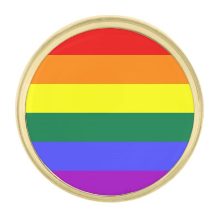 Rainbow Pride Gold Finish Lapel Pin