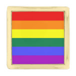 Rainbow Pride Gold Finish Lapel Pin at Zazzle