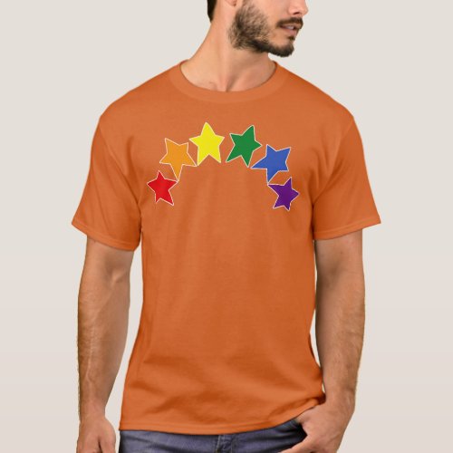 Rainbow Pride Graphic White Line T_Shirt