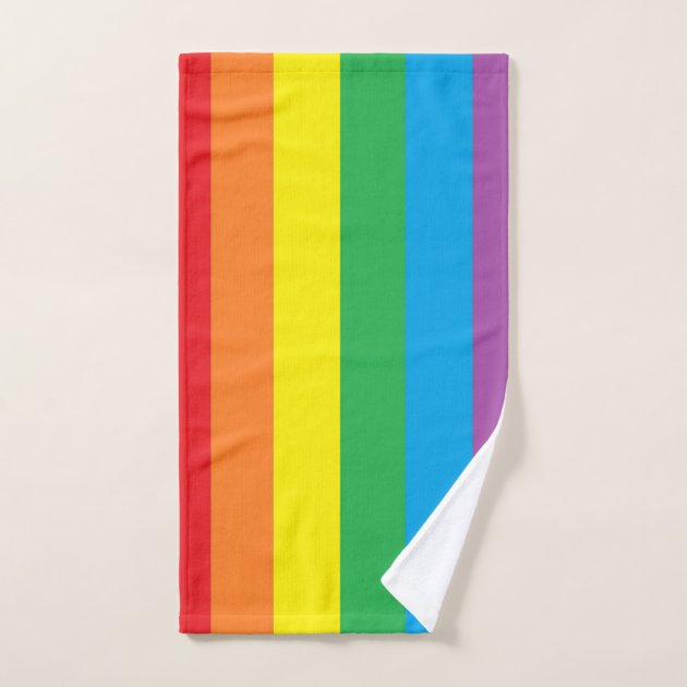 rainbow hand towel