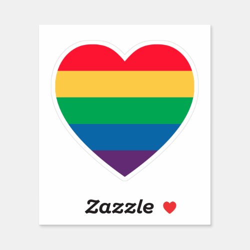 Rainbow Pride Heart Sticker