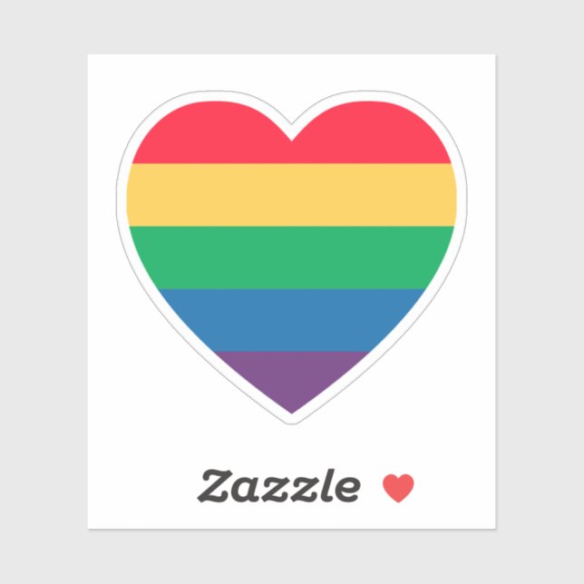 Rainbow Pride Heart Sticker (Sheet)